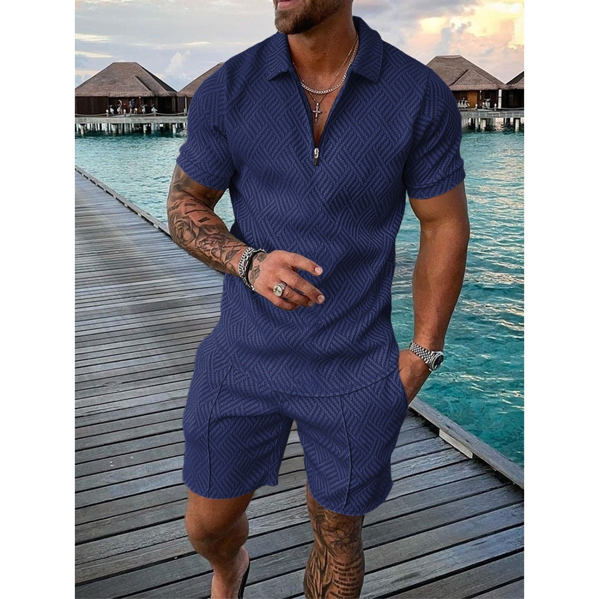 Olbia Zip Polo Set