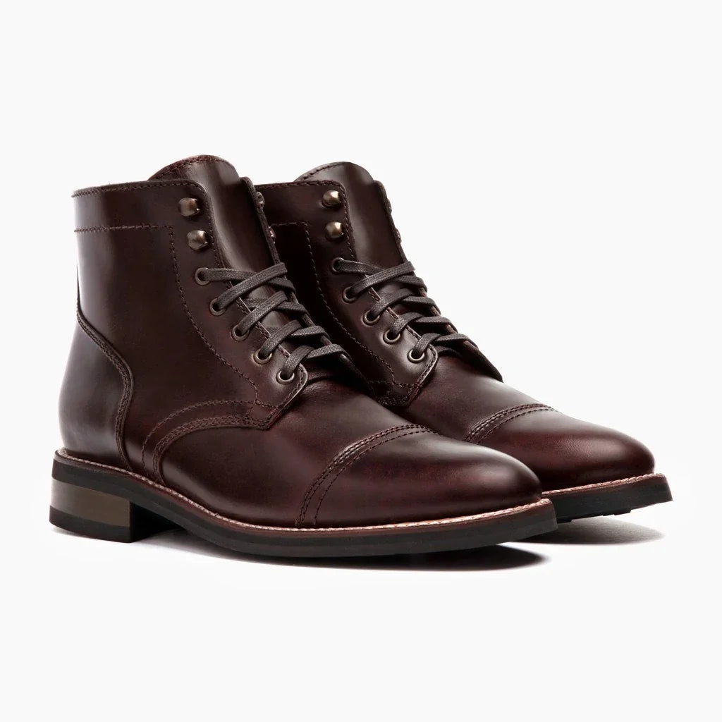 Men's Genuine Leather Cap Toe Boots