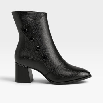 Women's Leather Pointed Toe Ankle Boots
