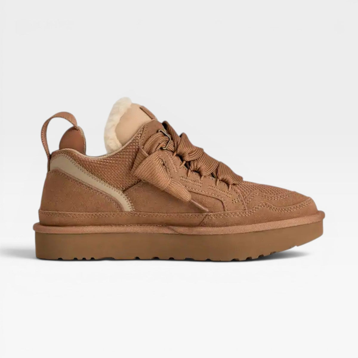 Women's Shearling Lined Sneakers – Cozy Genuine Suede Chunky Trainers