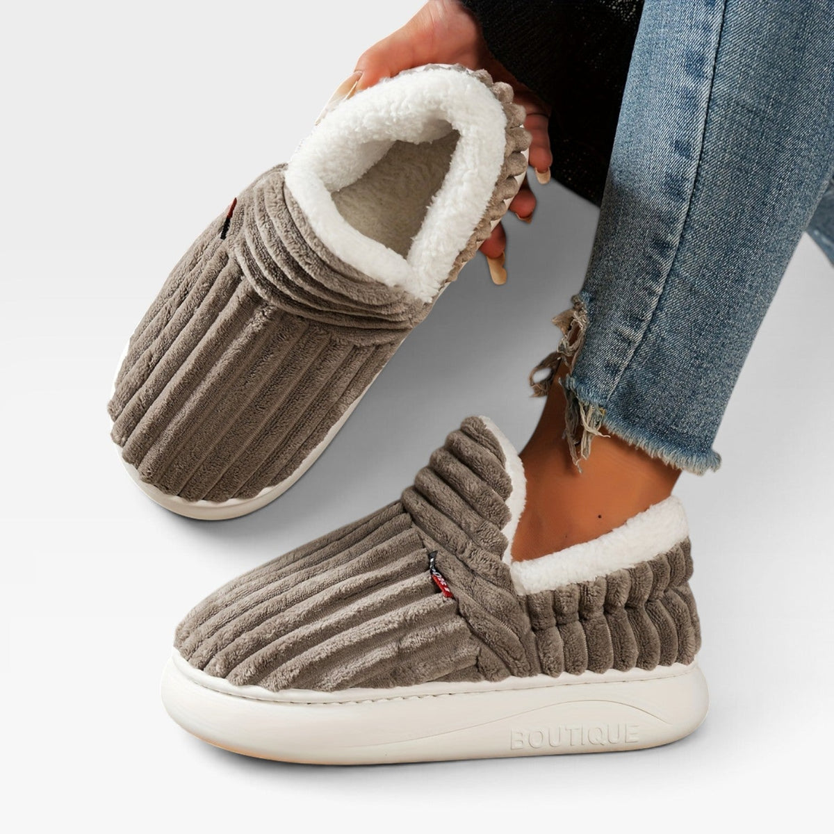 Women's Cozy Corduroy Slipper Boots