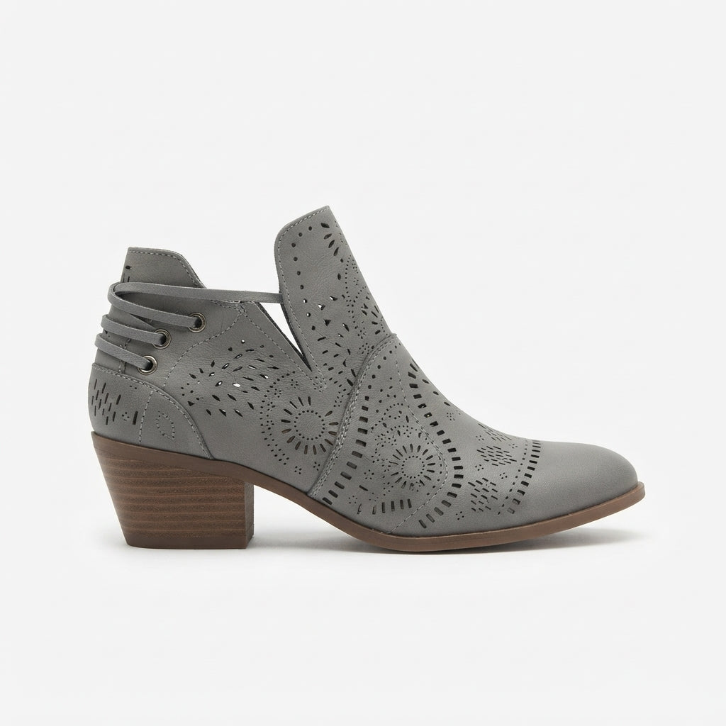 Women's Cutout Heeled Ankle Boots