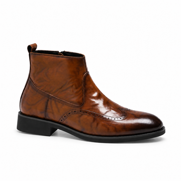 Men's Brogue Leather Ankle Boots