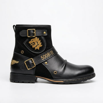 Men's Leather Biker Boots