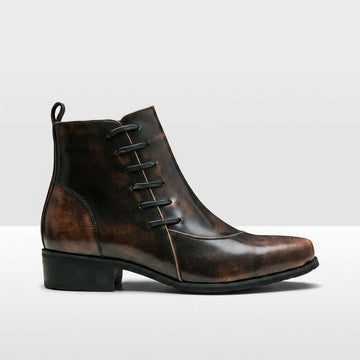 Men's Pointed Toe Leather Ankle Boots