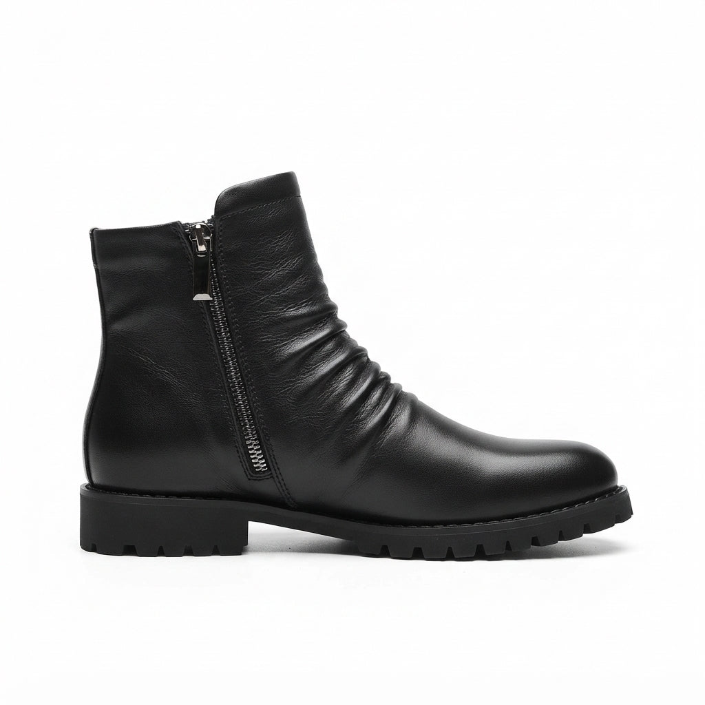 Men's Polished Slouch Leather Boots