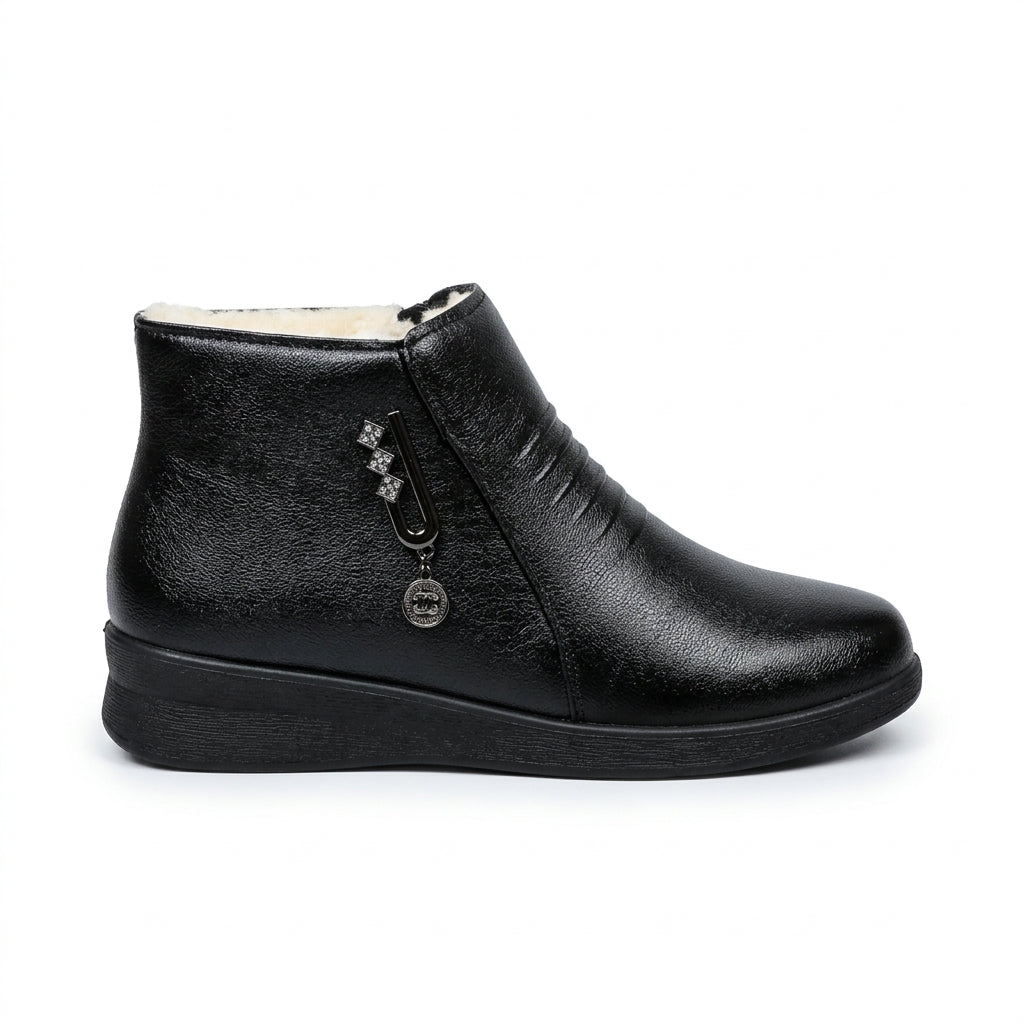 Women's Shearling-Lined Side-Zip Ankle Boots