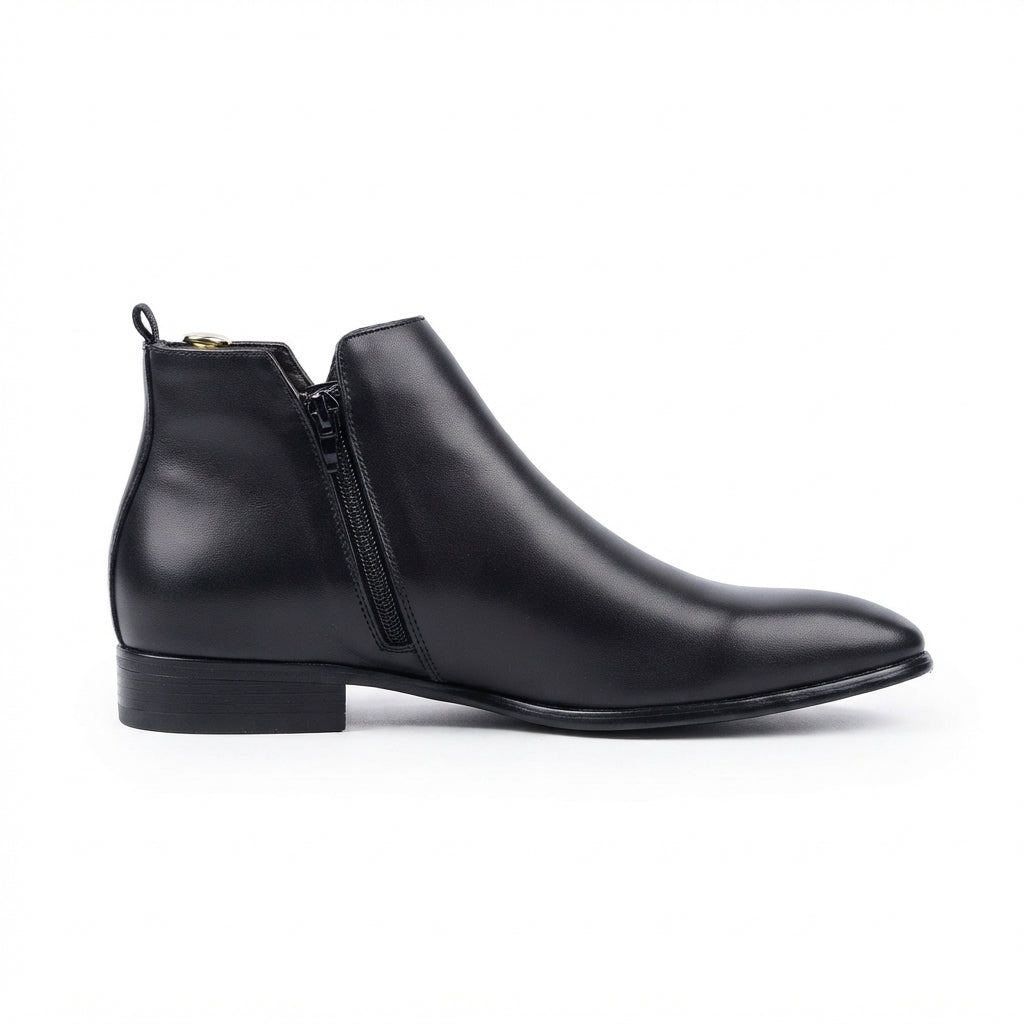 Men's Polished Leather Ankle Boots
