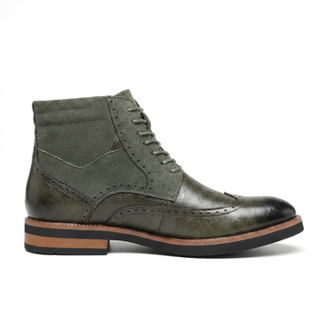 Men's Leather Wingtip Ankle Boots