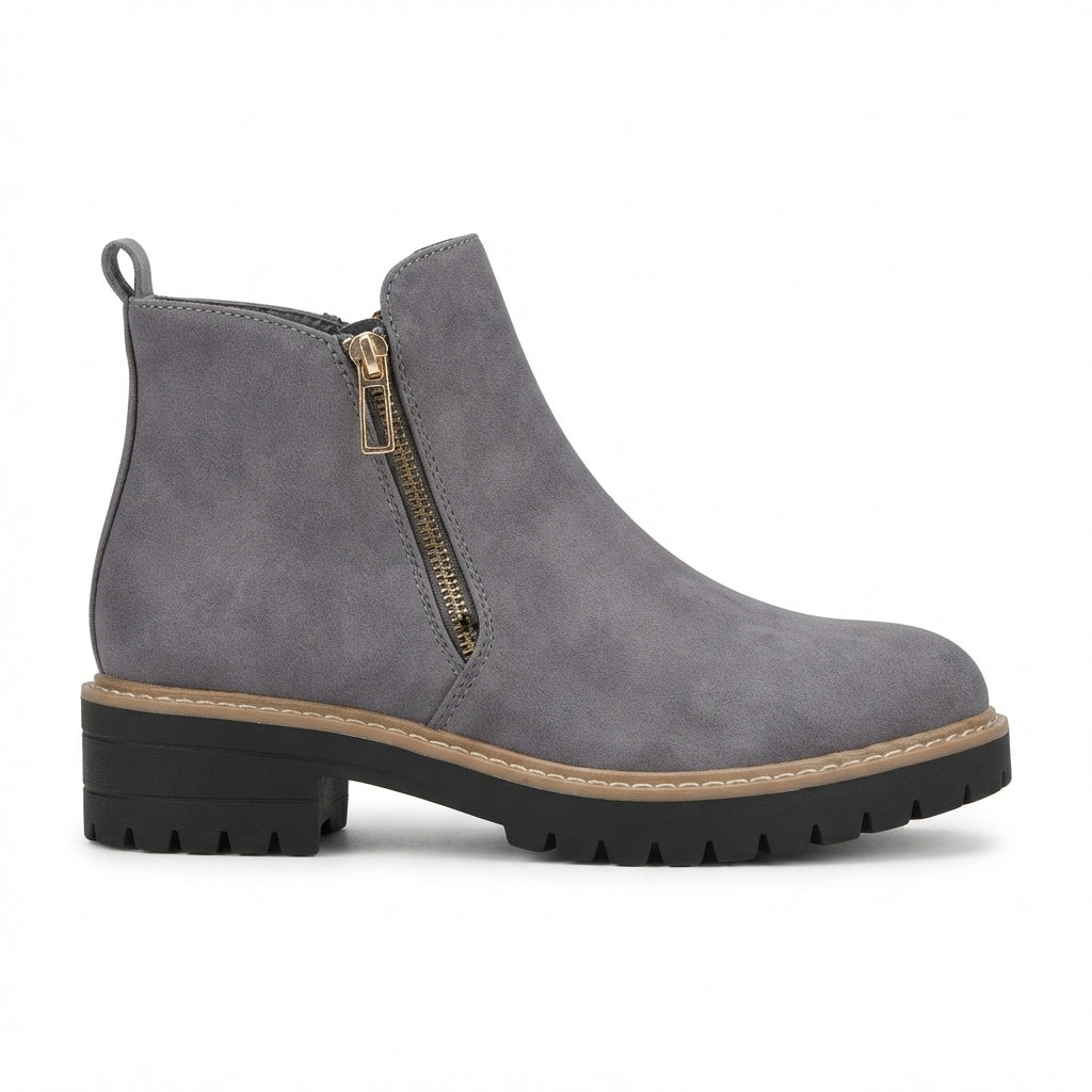 Women's Orthopedic Side Zip Heeled Ankle Boots