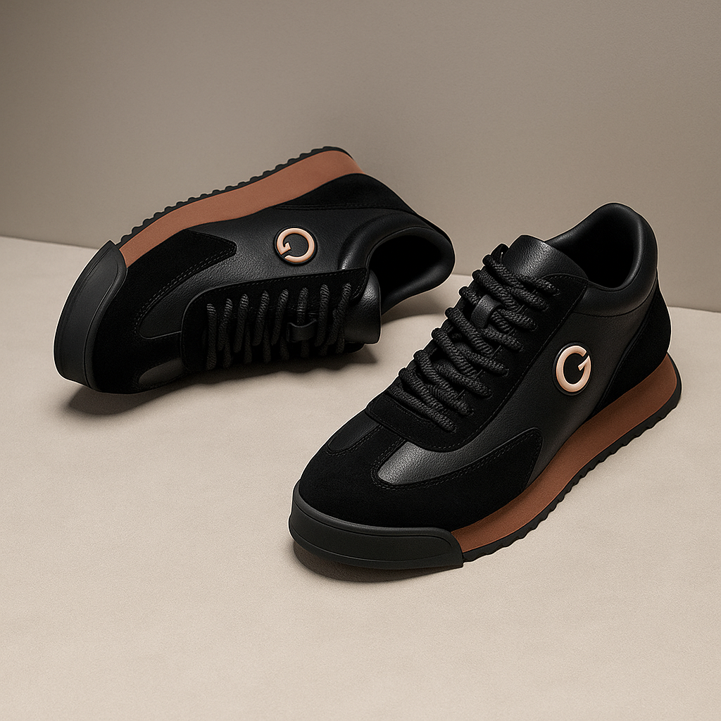 Men's Suede Leather Retro Trainers – Two Tone Casual Sneakers