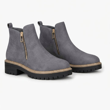 Women's Orthopedic Side Zip Heeled Ankle Boots