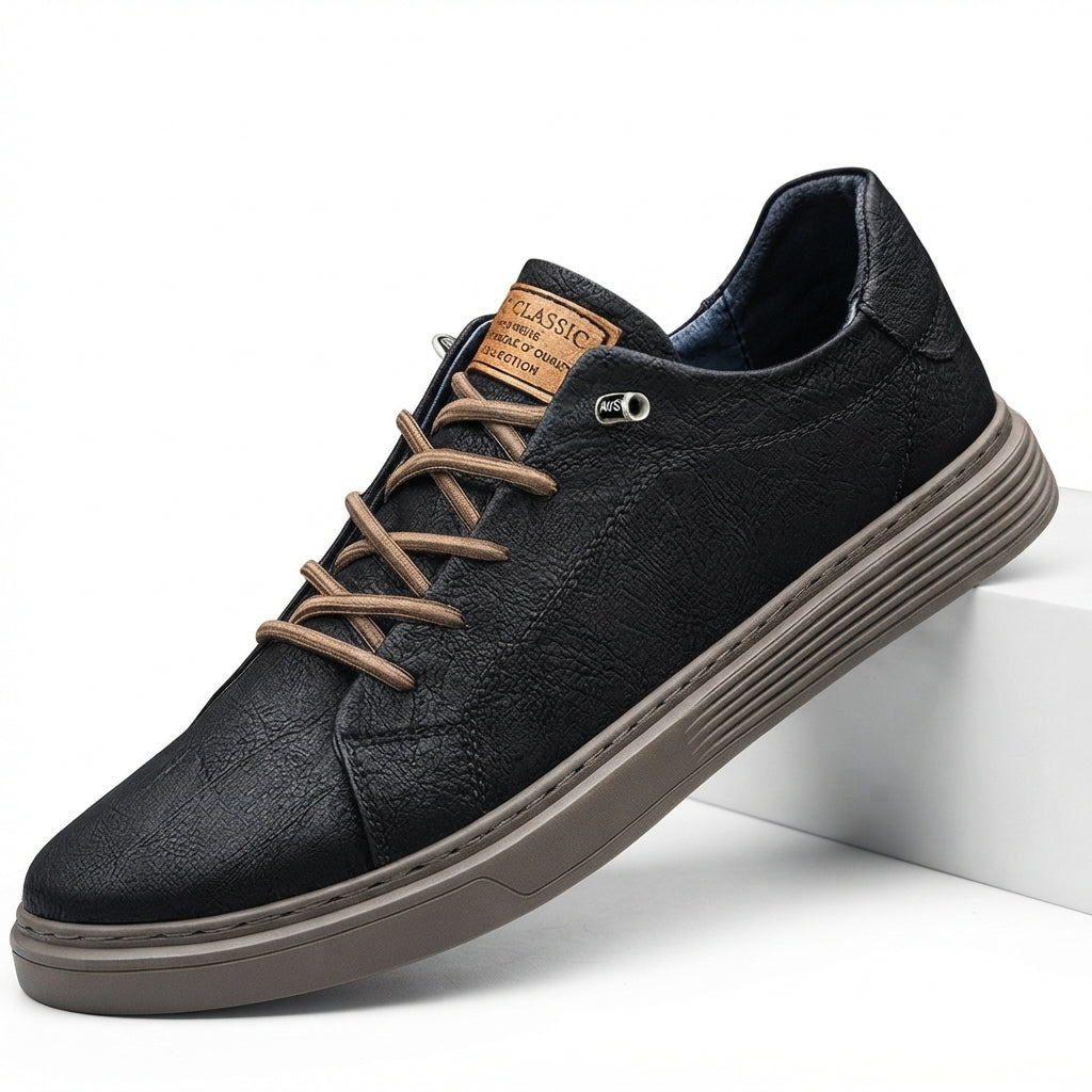 Men's Lace-Up Leather Trainers
