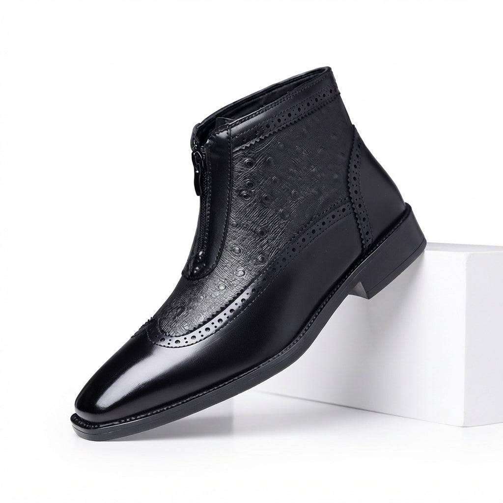 Men's Leather Brogue Ankle Boots
