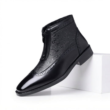 Men's Leather Brogue Ankle Boots
