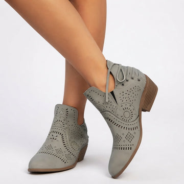 Women's Cutout Heeled Ankle Boots