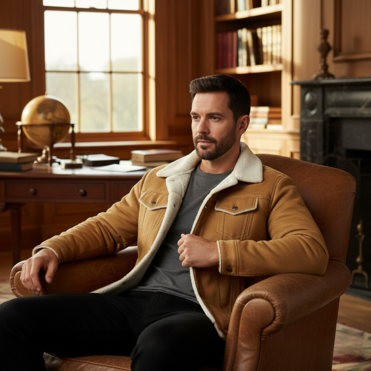 Quebec Fleece Wildlederlederjacke