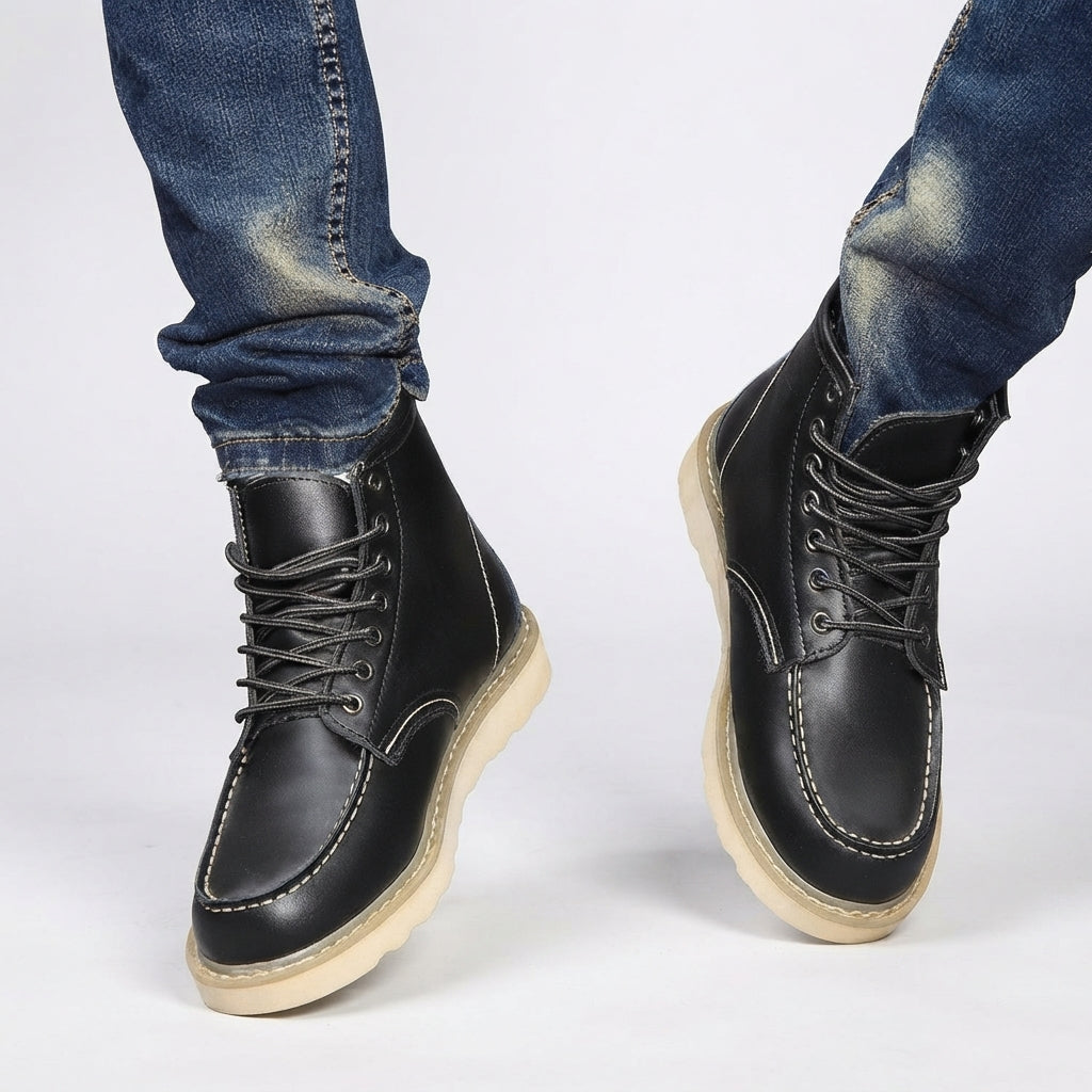 Men's Leather Lace-Up Ankle Boots