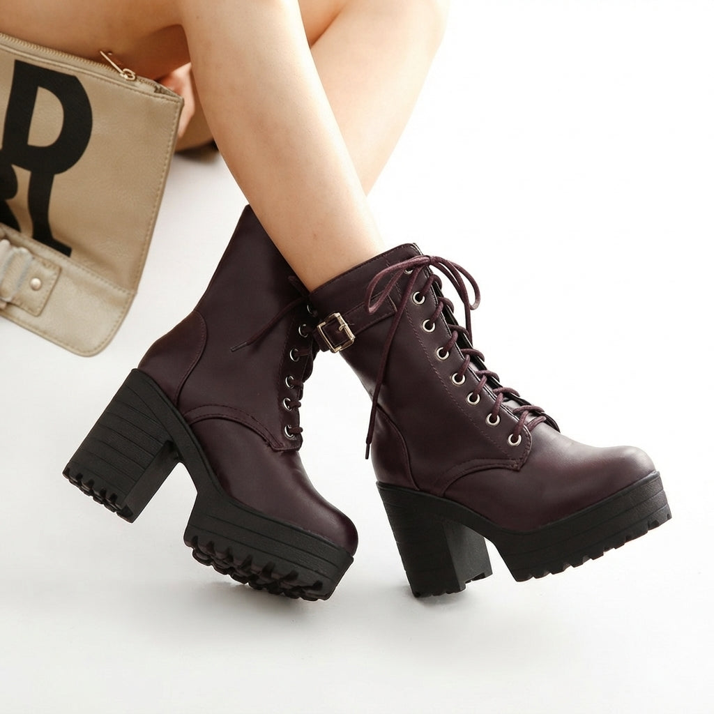 Women's Chic Platform Heeled Ankle Boots