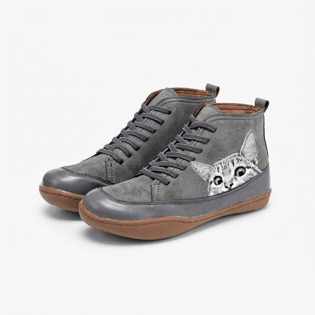 Women's Cosy Cat Ankle Boots