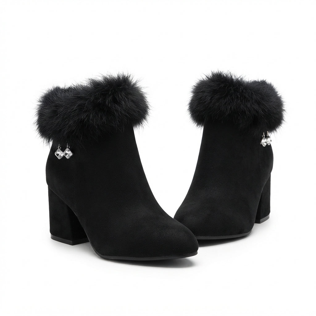 Women's Cosy Heeled Ankle Boots