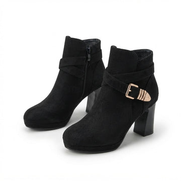 Women's Elegant Suede Heeled Ankle Boots