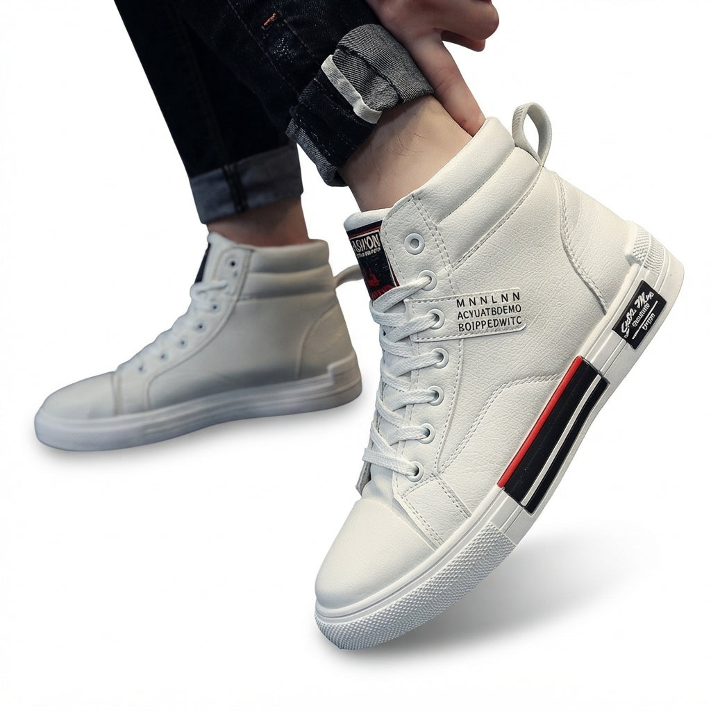 Men's Relaxed Lace-Up High-Top Trainers
