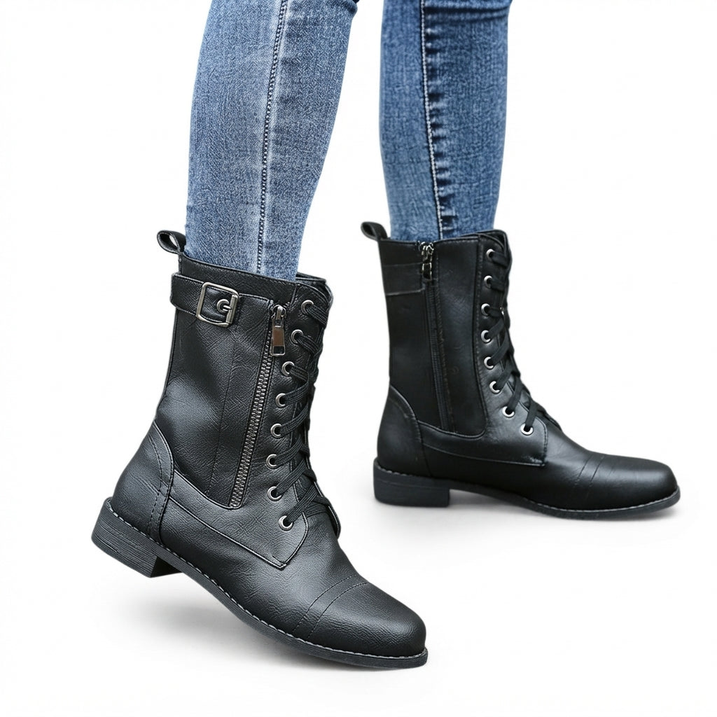 Women's Effortless Orthopedic  Lace-Up Biker Boots