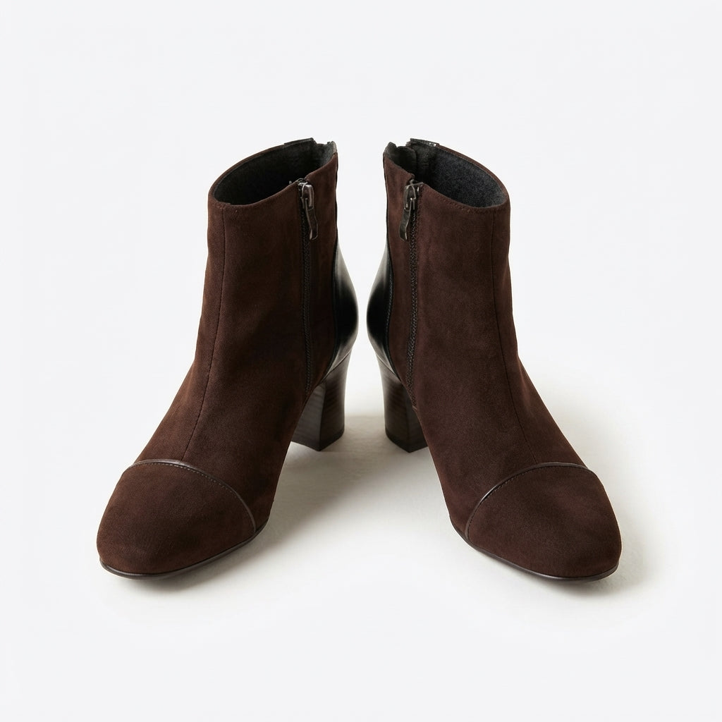 Women's All-Day Comfort Suede Heeled Ankle Boots