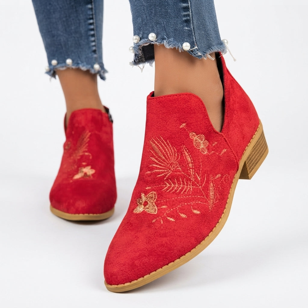 Women's Graceful Pointed Toe Heeled Ankle Boots