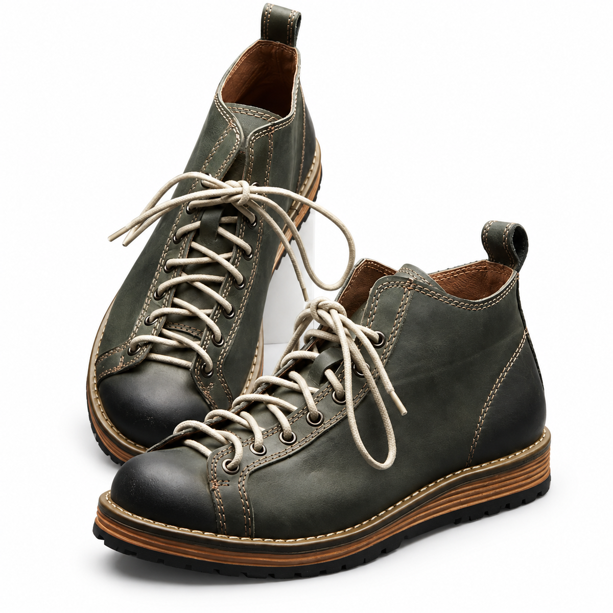 Men's Rugged Leather Combat Boots