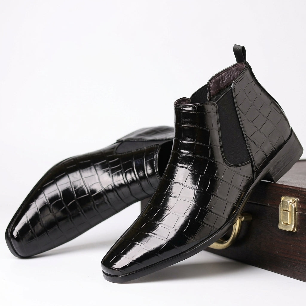 Men's Croc Embossed Chelsea Boots