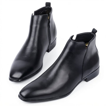 Men's Polished Leather Ankle Boots
