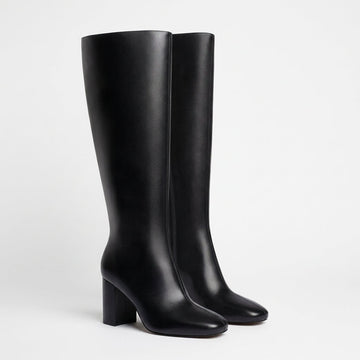 Women's Heeled Knee High Leather Boots