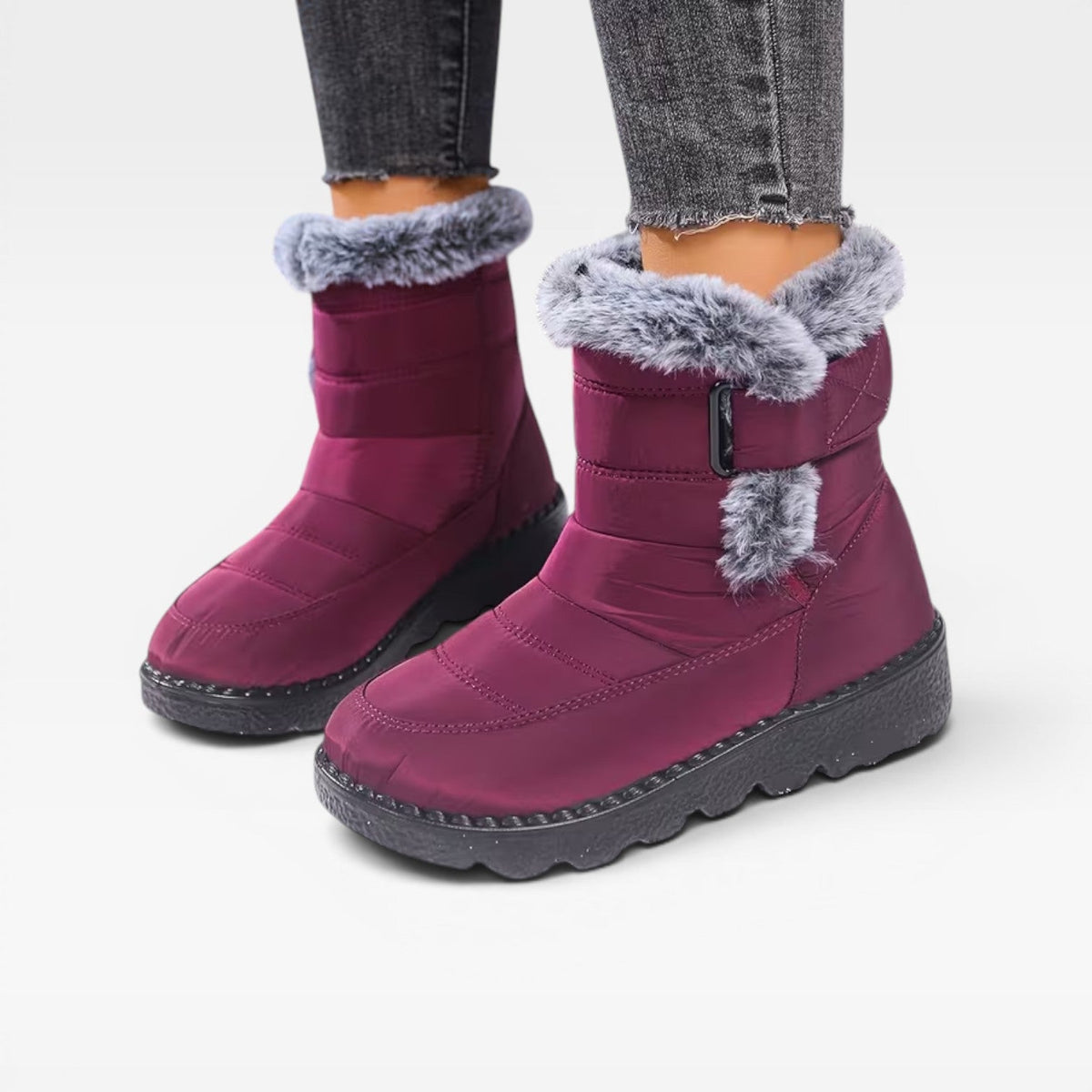 Women's Quilted Winter Boots – Faux Fur Lined Waterproof Snow Boots