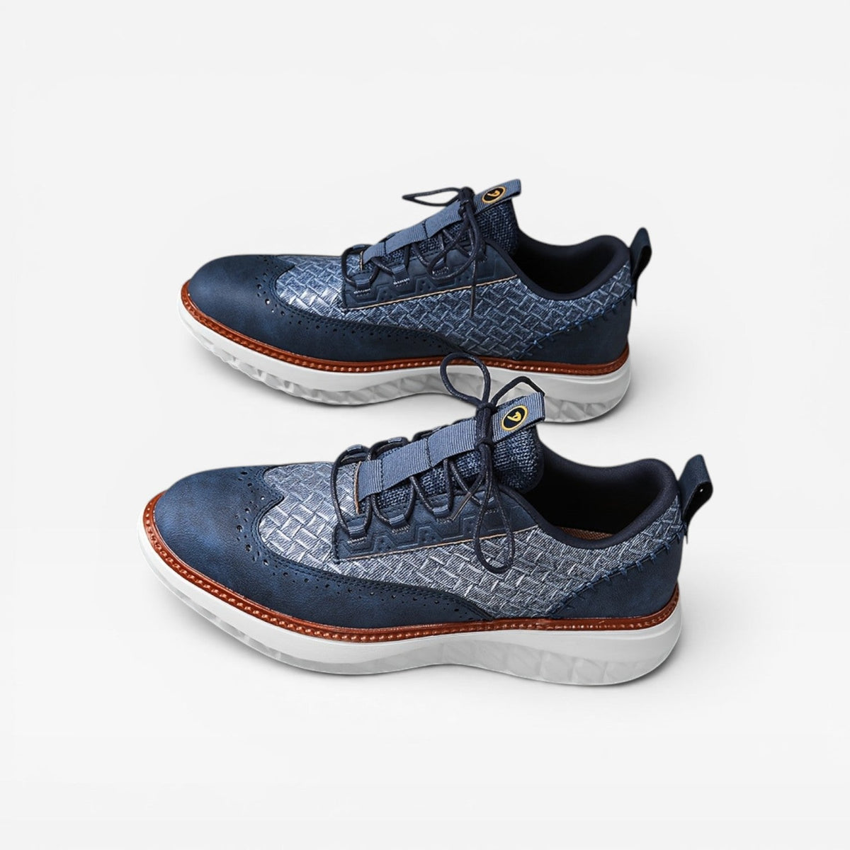 Men's Leather Brogue Trainers – Smart Casual Lace Up Sneakers