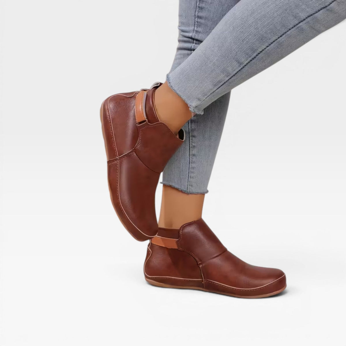 Women's Leather Ankle Boots – Cushioned Comfort Autumn Booties