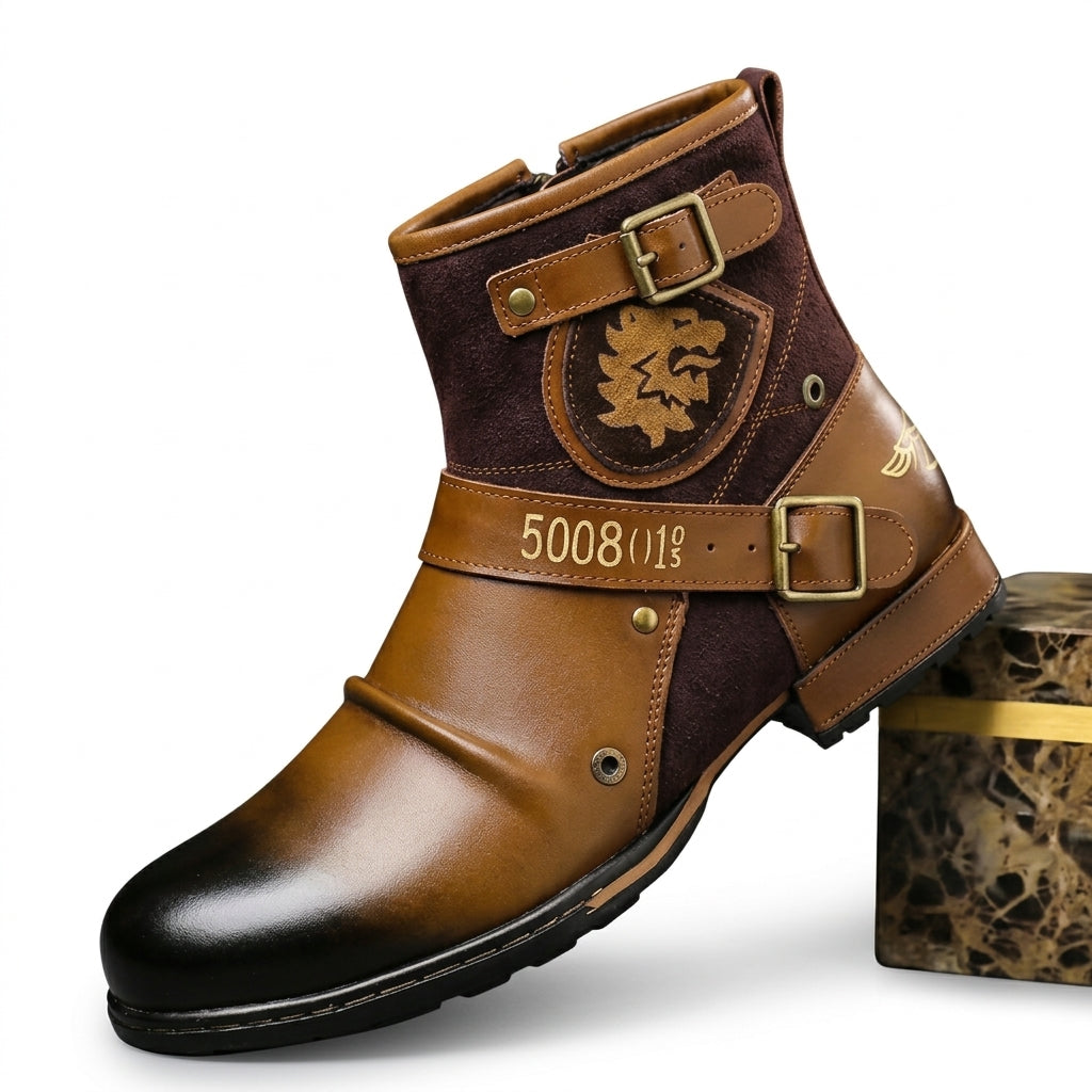 Men's Leather Biker Boots