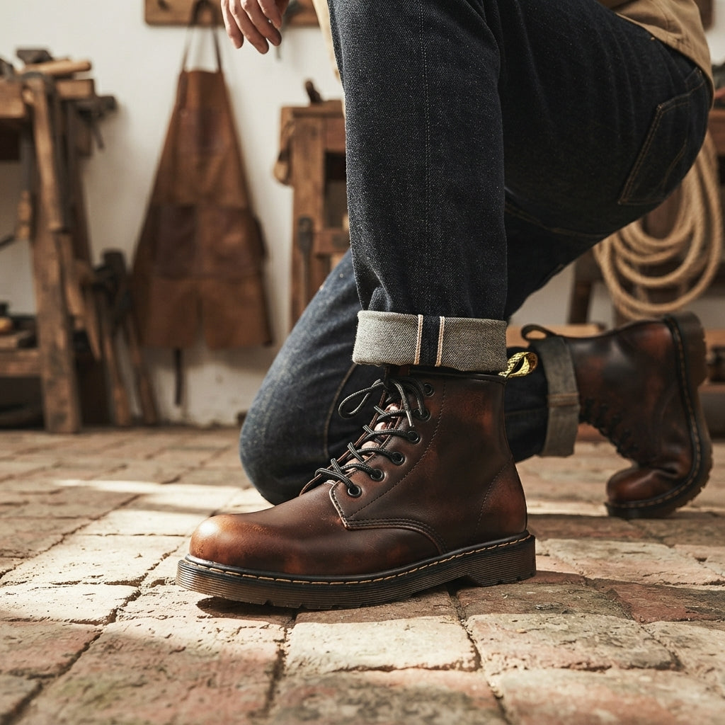 Men's Leather Combat Boots