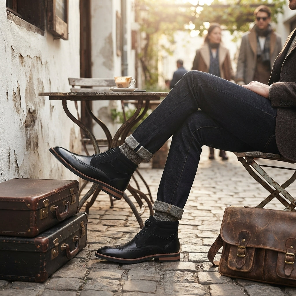 Men's Refined Wingtip Ankle Boots