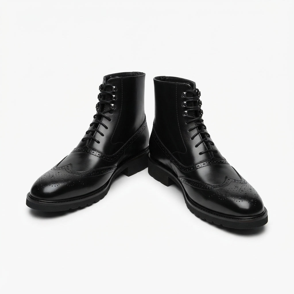 Men's Leather Brogue Ankle Boots