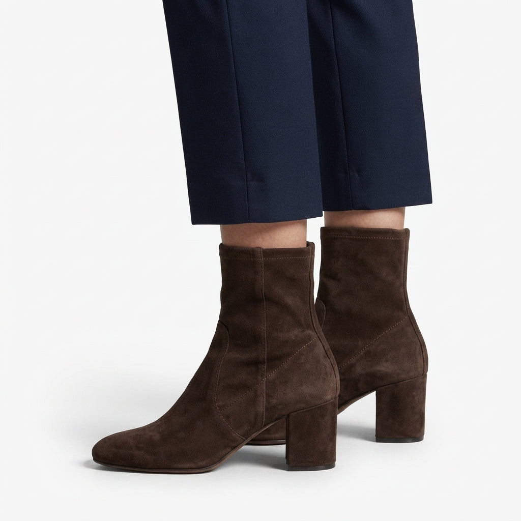 Women's All-Day Comfort Suede Heeled Ankle Boots