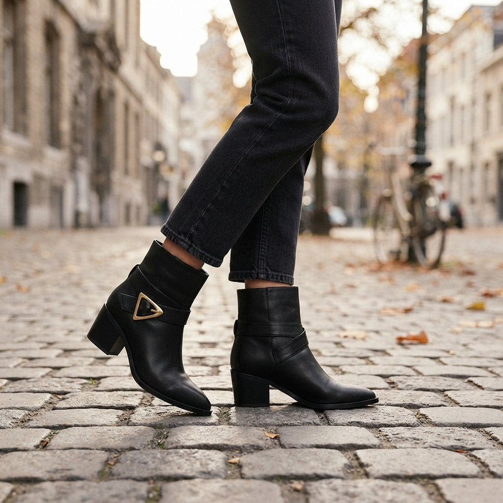 Women's Elegant Pointed Toe Heeled Ankle Boots