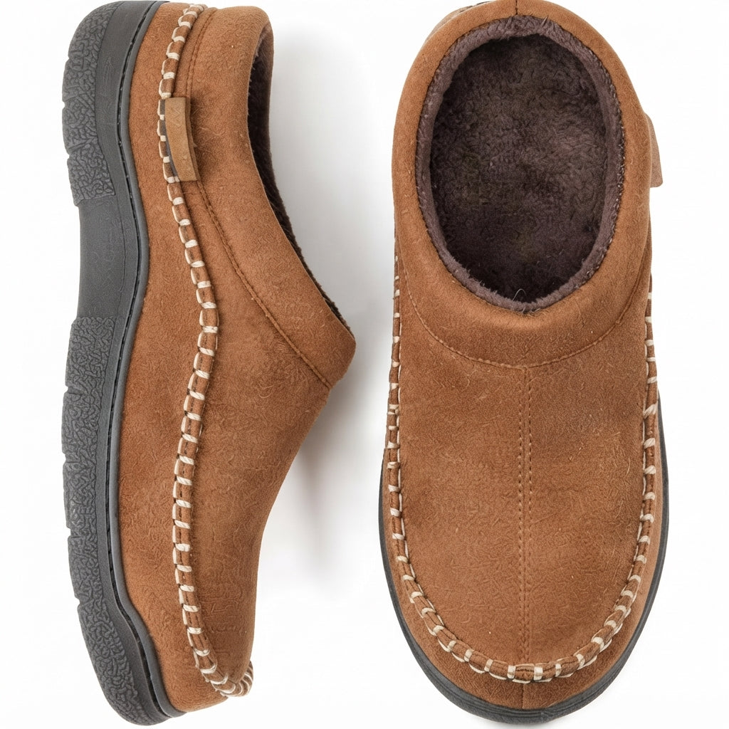 Men's Orthopedic Wide Fit Suede Moccasin Slippers
