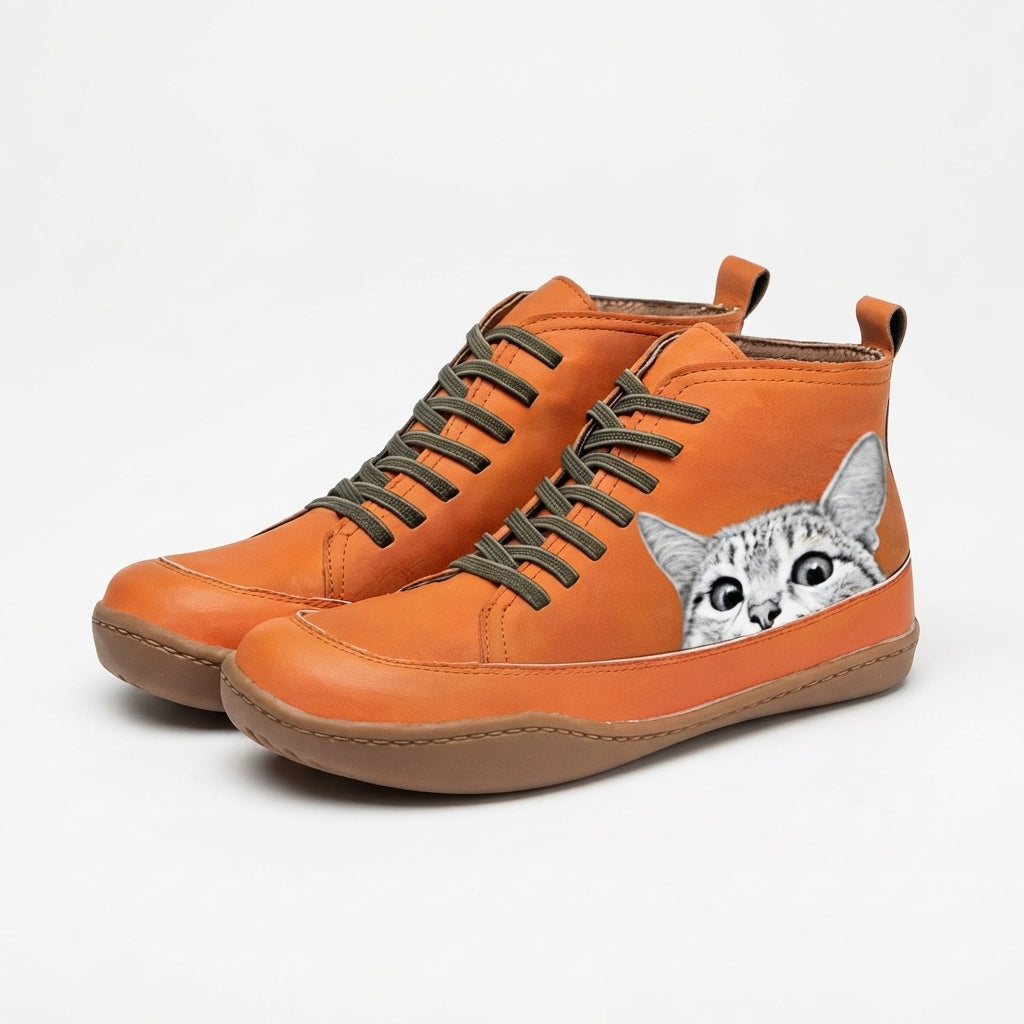 Women's Cosy Cat Ankle Boots