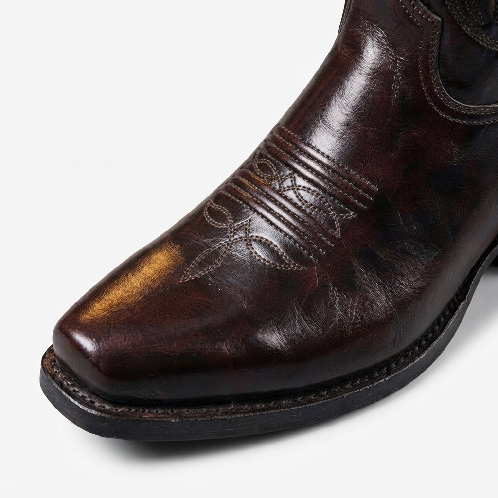 Men's Heeled Leather Cowboy Boots