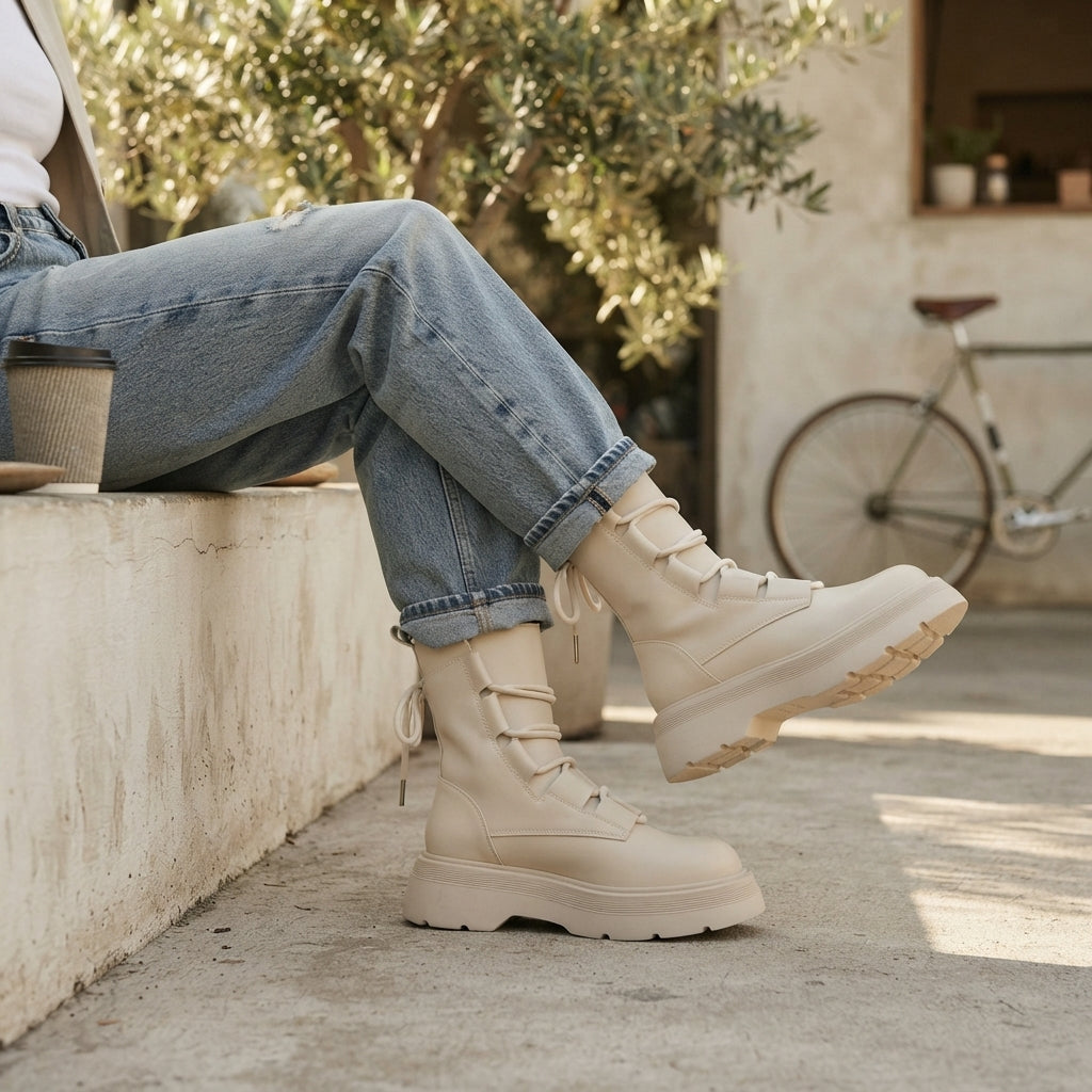 Women's Combat Platform Boots