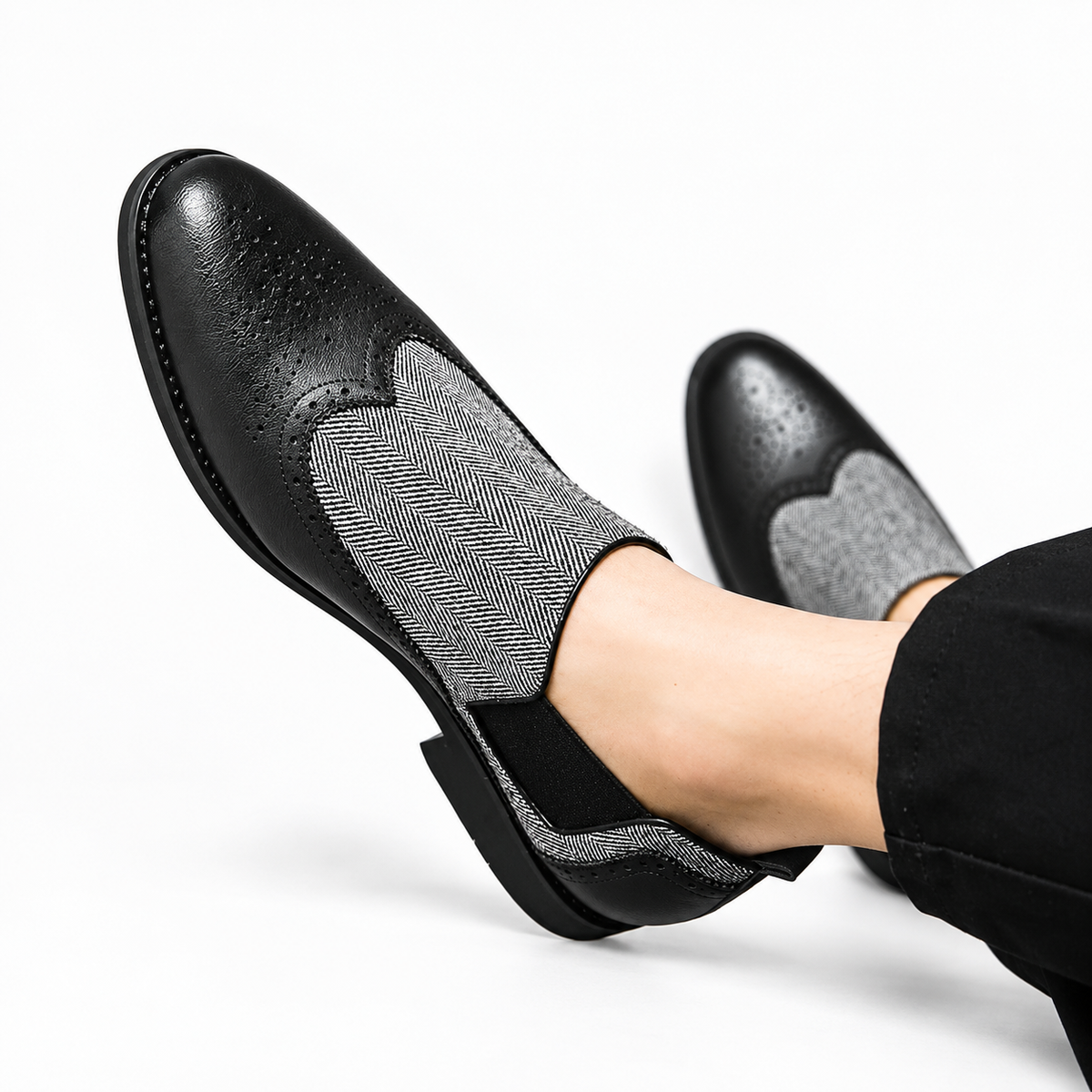Men's Leather Brogue Loafers