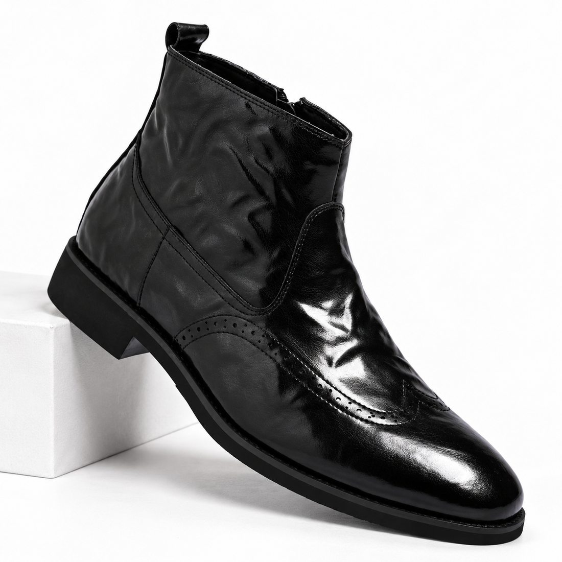 Men's Brogue Leather Ankle Boots