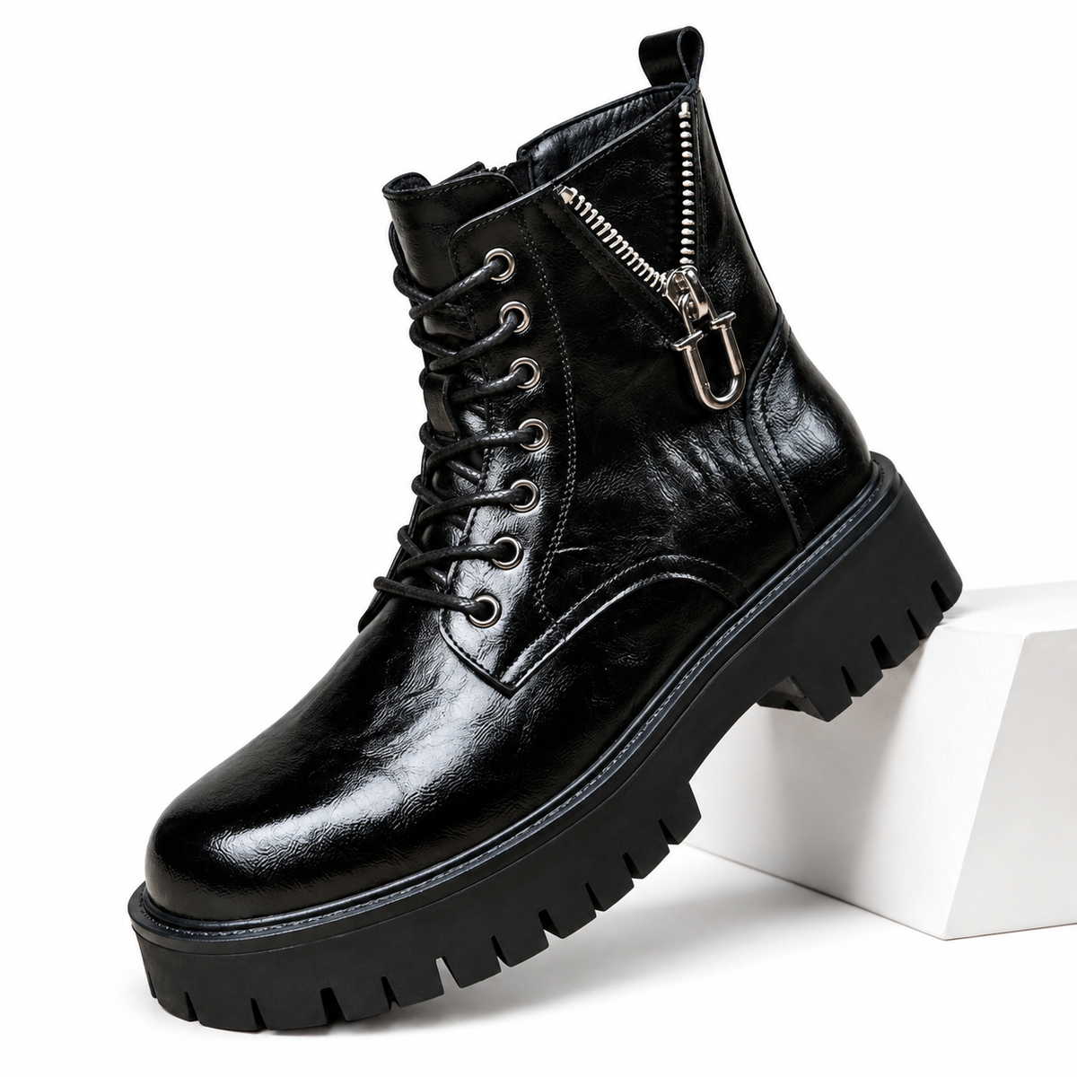Men's Rugged Leather Combat Boots